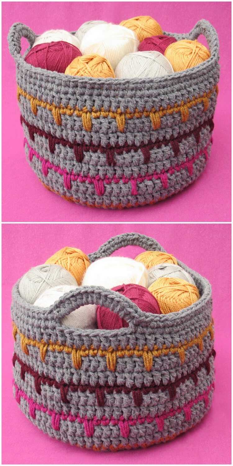 Knitted storage baskets free pattern