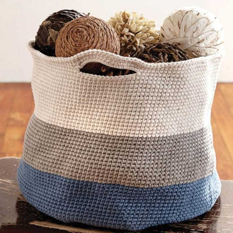 Knitted storage baskets free pattern