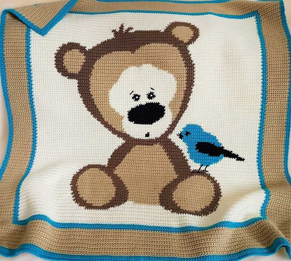 Knitted bear blanket pattern