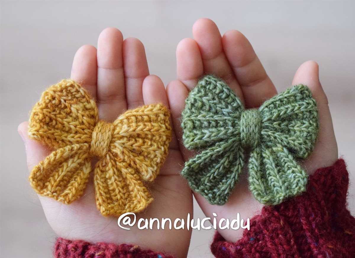 Knitted bow pattern