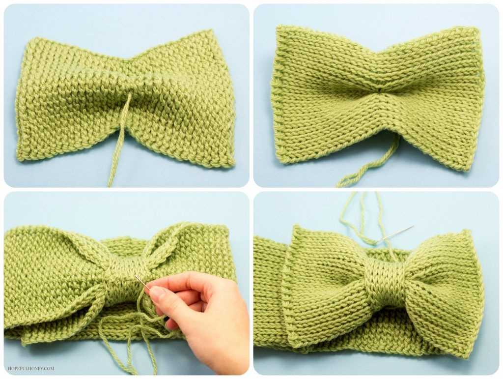 Knitted bow pattern