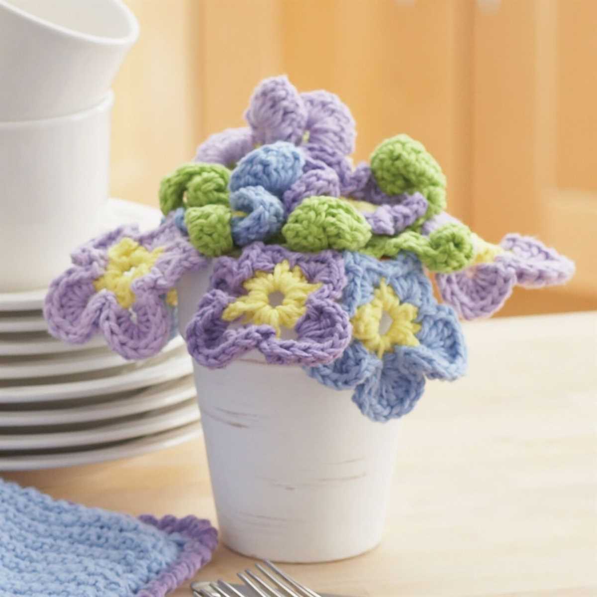 Knitted flower pot pattern free