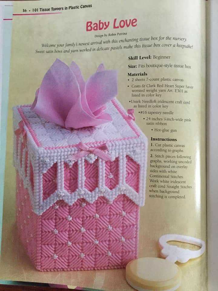 Knitted lace tissue box cover pattern