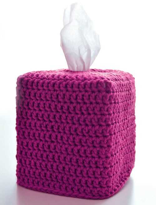 Knitted lace tissue box cover pattern