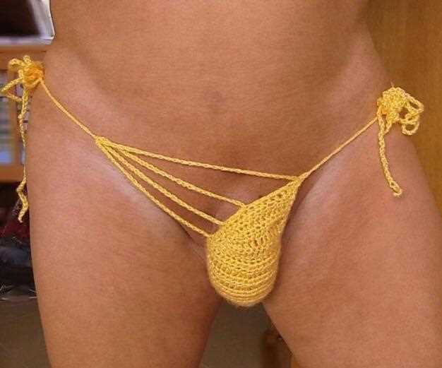 Knitted mens thong pattern