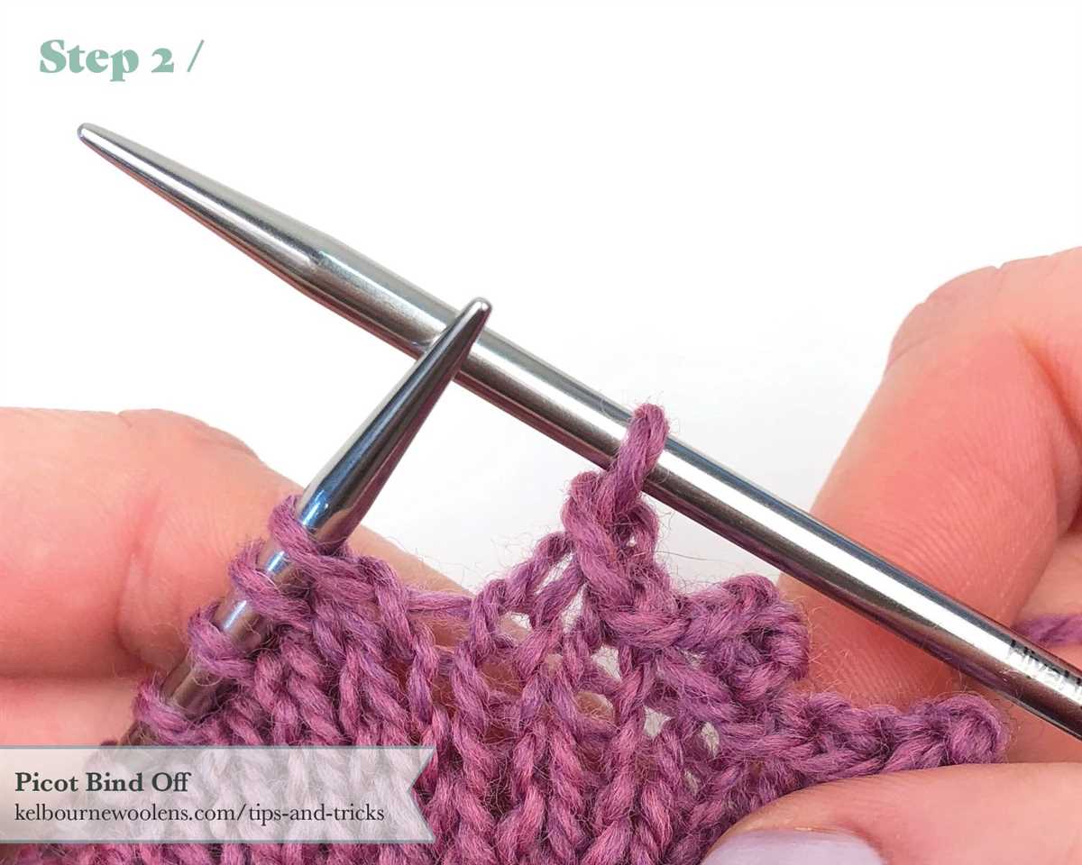 Knitted picot edge pattern