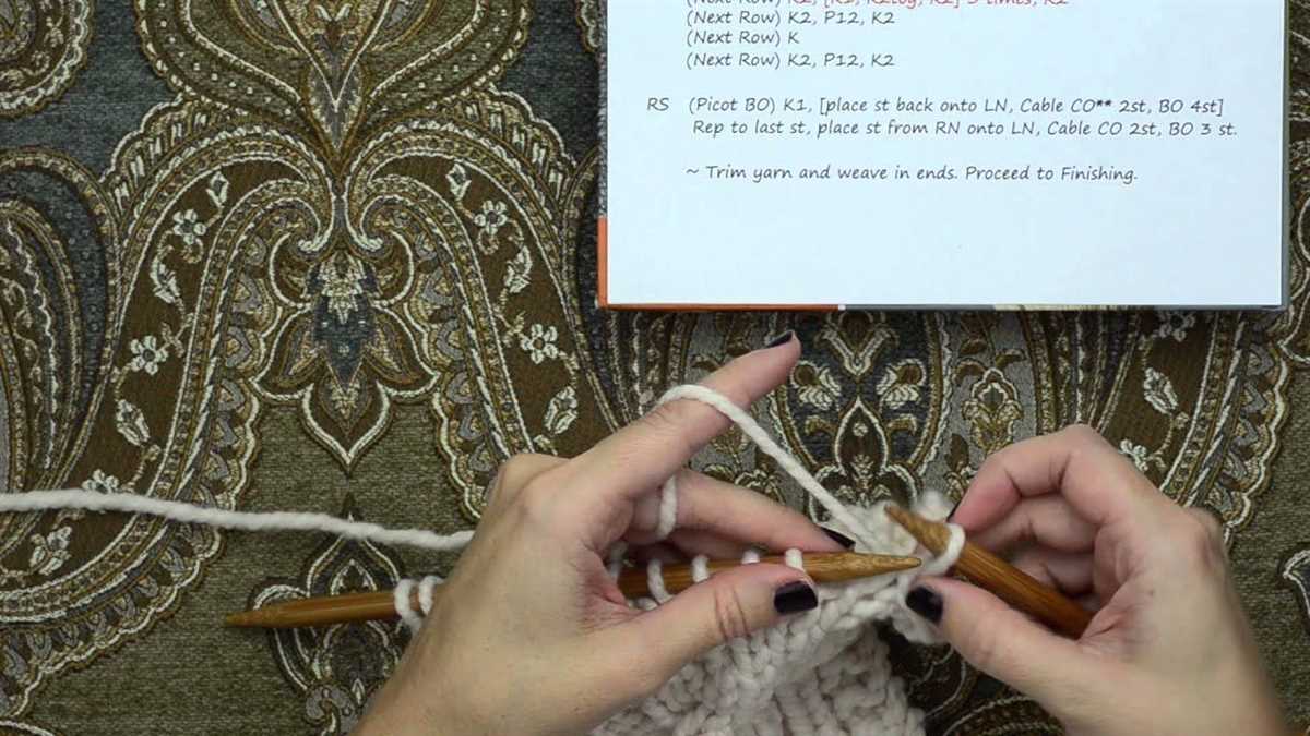 Knitted picot edge pattern