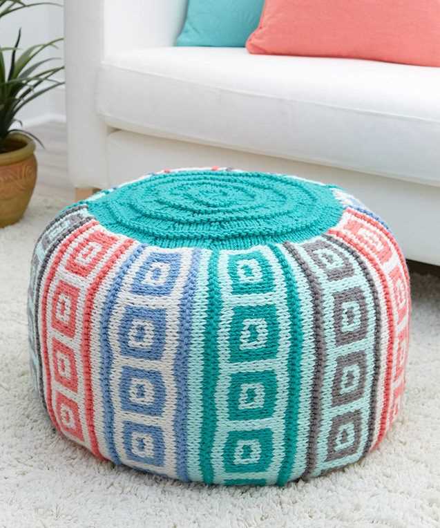 Knitted pouf pattern free