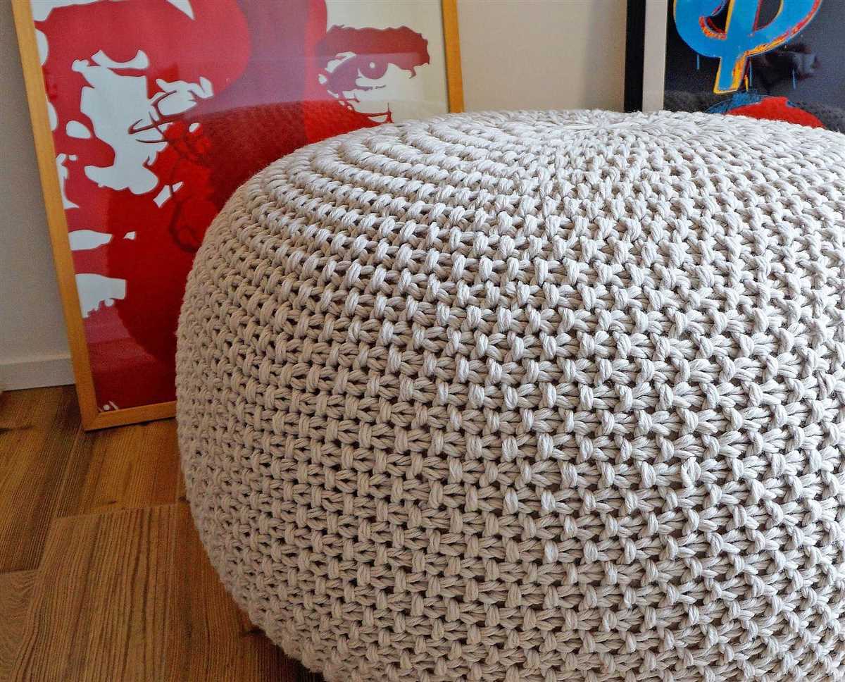 Knitted pouf pattern