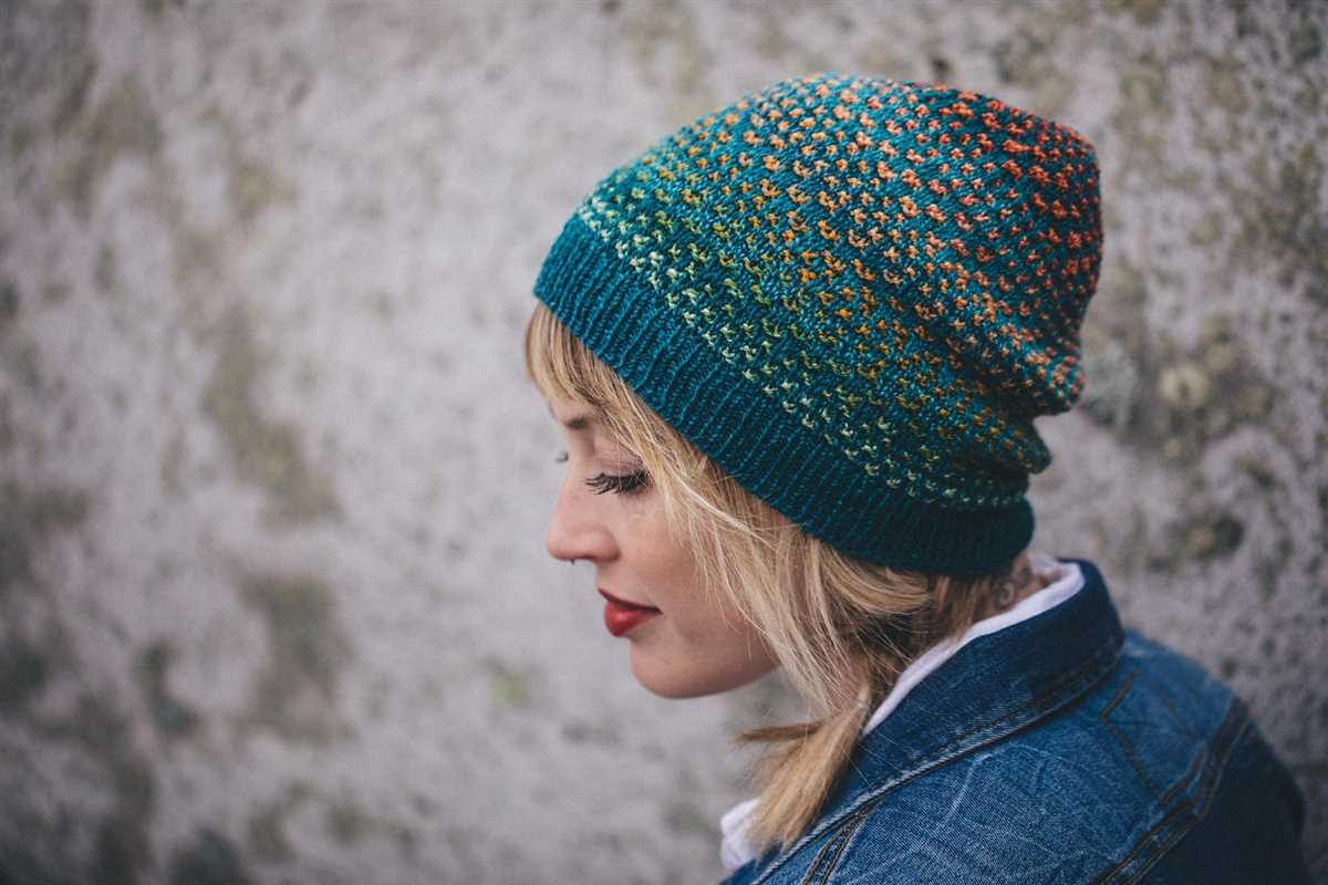 Knitted wool hat pattern