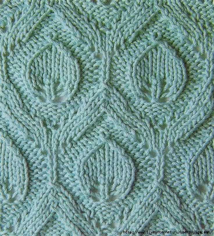 Knitting leaf stitch pattern