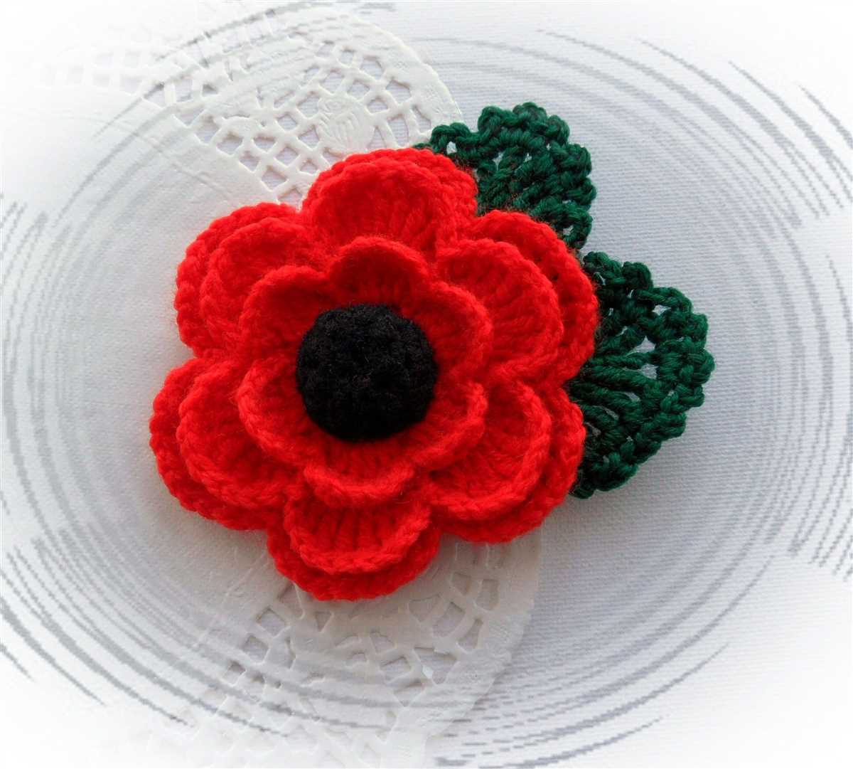 Knitting pattern for a remembrance poppy