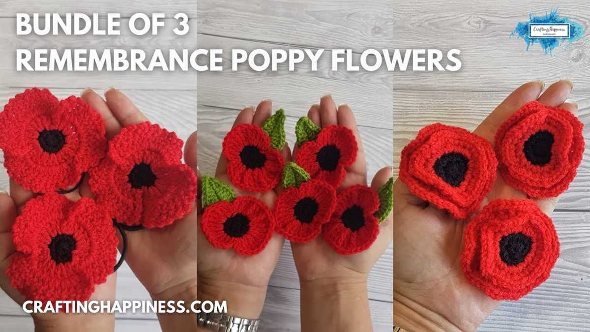 Knitting pattern for a remembrance poppy