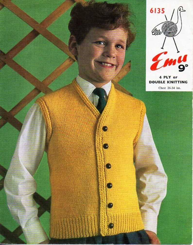 Knitting pattern for waistcoat