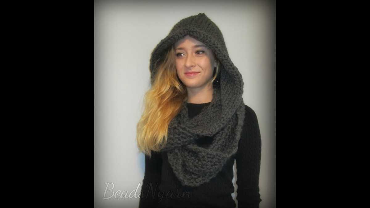 Knitting pattern infinity scarf hood