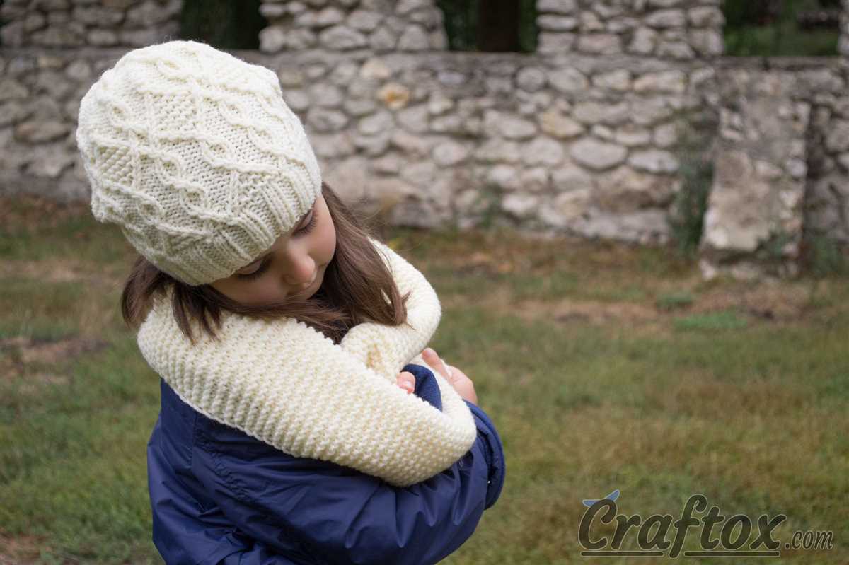 Knitting patterns for scarf and hat sets