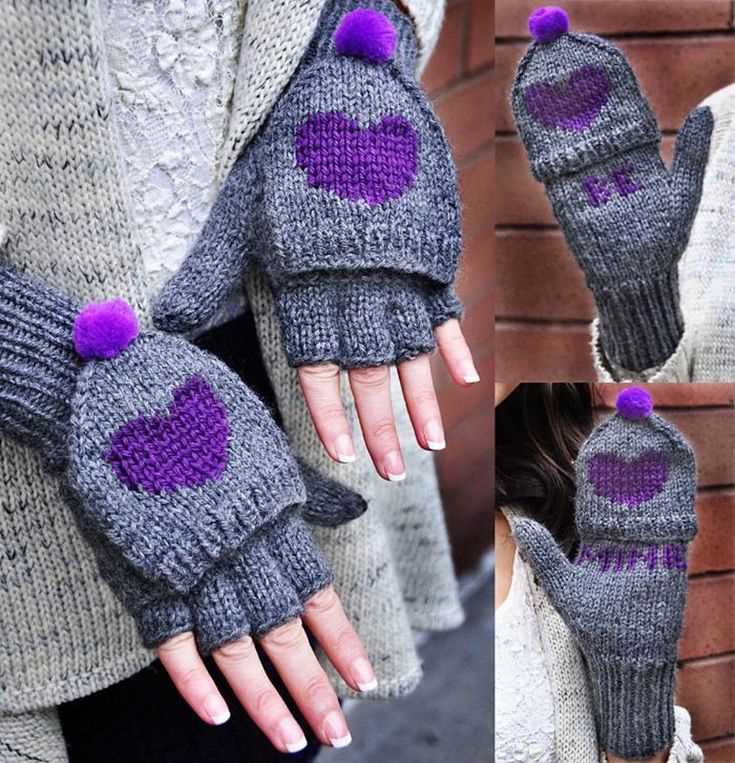 Knitting pattern for fingerless gloves with thumb