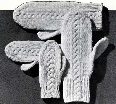 Knitting patterns mittens four needles