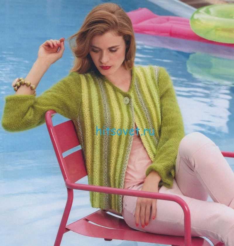 Ladies striped cardigan knitting pattern