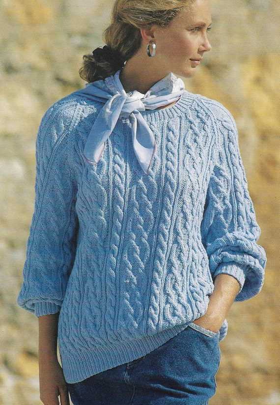 Ladies cable jumper knitting pattern