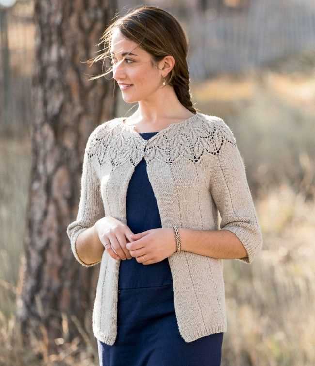 Ladies short sleeve cardigan knitting pattern