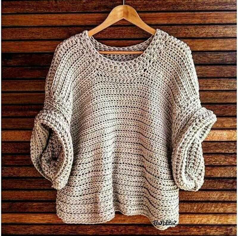 Ladies slouchy jumper knitting pattern