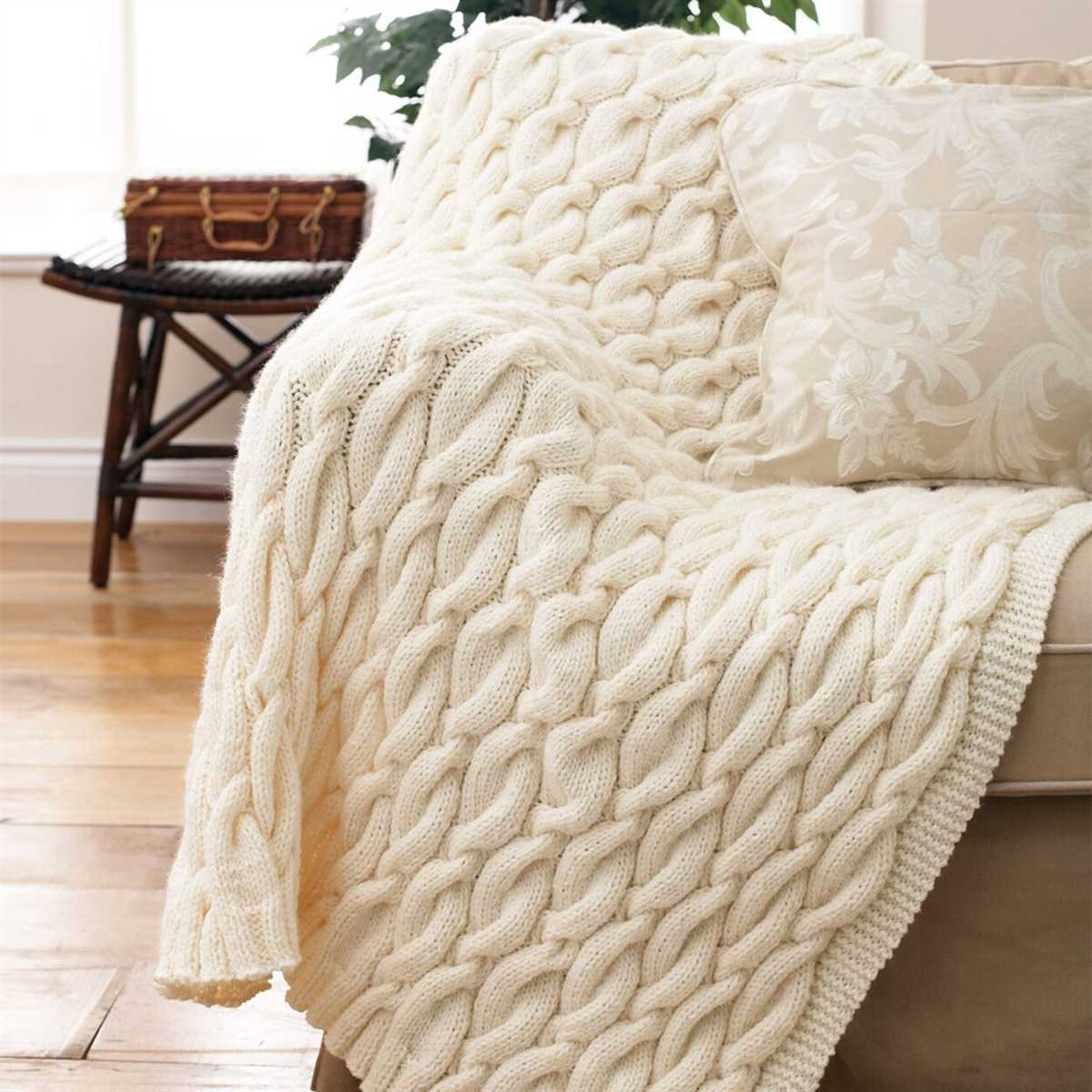 Large knit blanket pattern