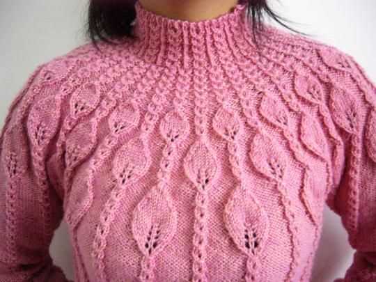 Leaf sweater knitting pattern