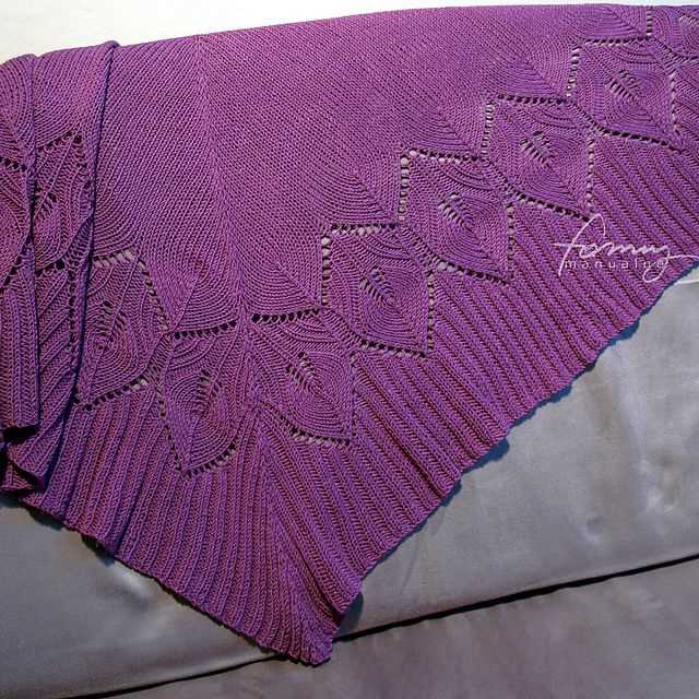 Leaf shawl knitting pattern