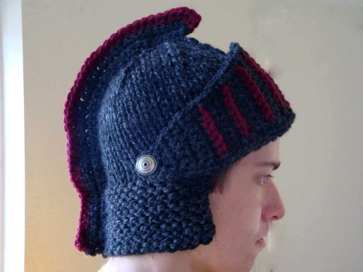 Knight helmet knitting pattern