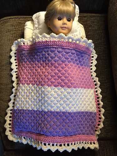 Easy knit doll blanket pattern