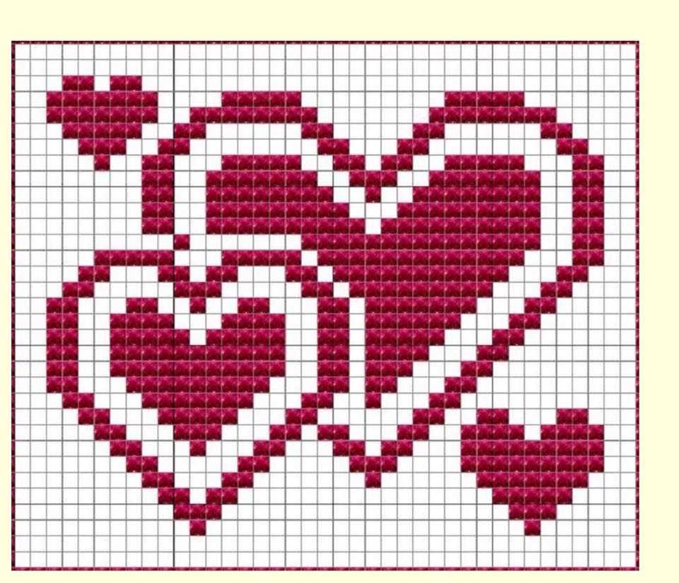 Heart shaped heart knitting pattern chart