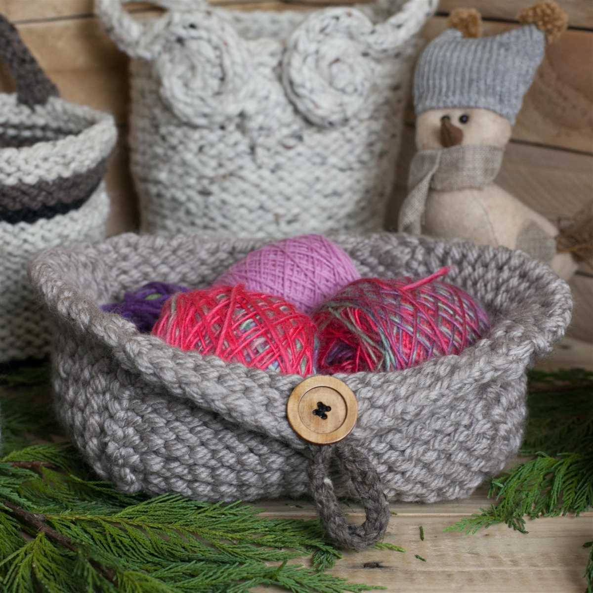 Loom knit basket pattern