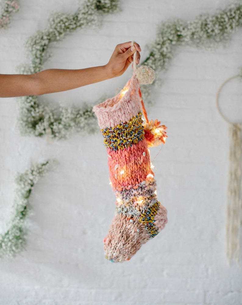 Loom knit christmas stocking pattern