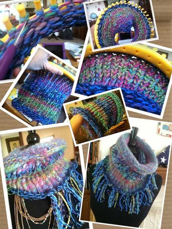 Loom knit cowl neck scarf pattern