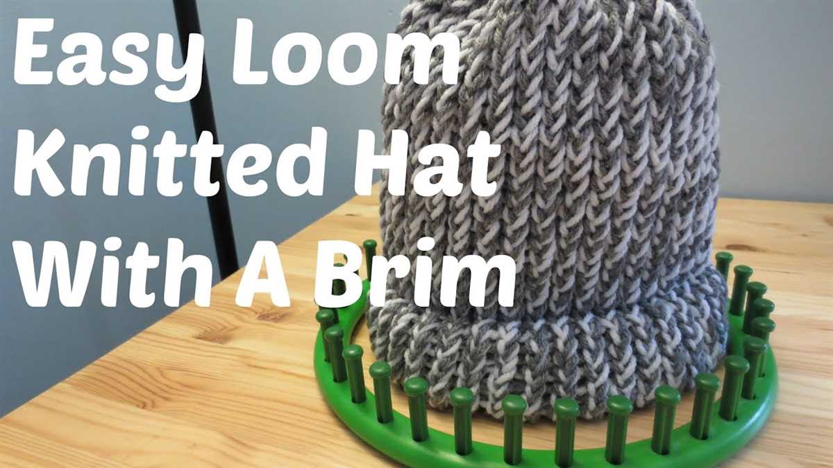 Loom knit hat with brim pattern