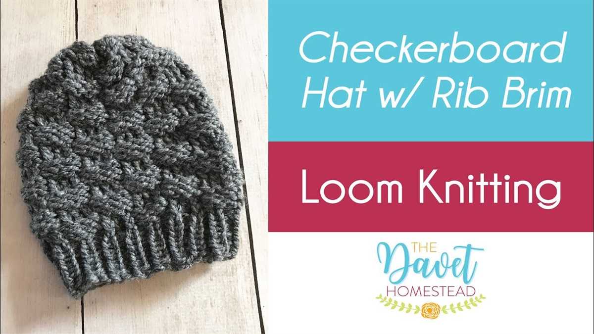 Loom knit hat with brim pattern