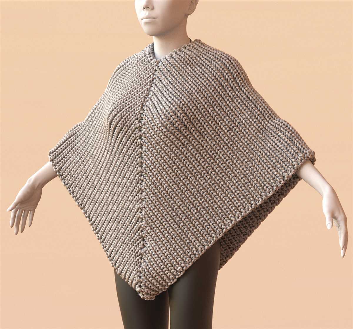One piece poncho knitting pattern