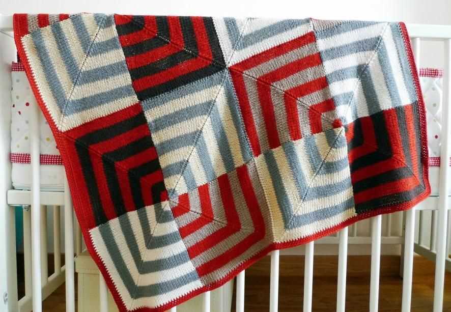 Magic squares knitted blanket pattern