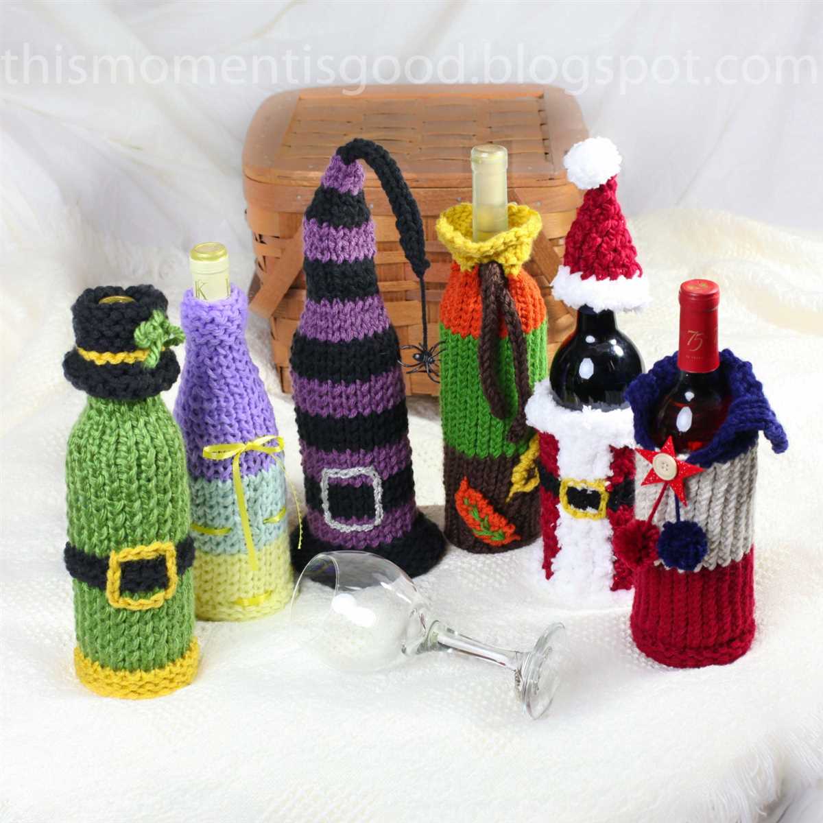 Free knitted wine bottle cozy pattern