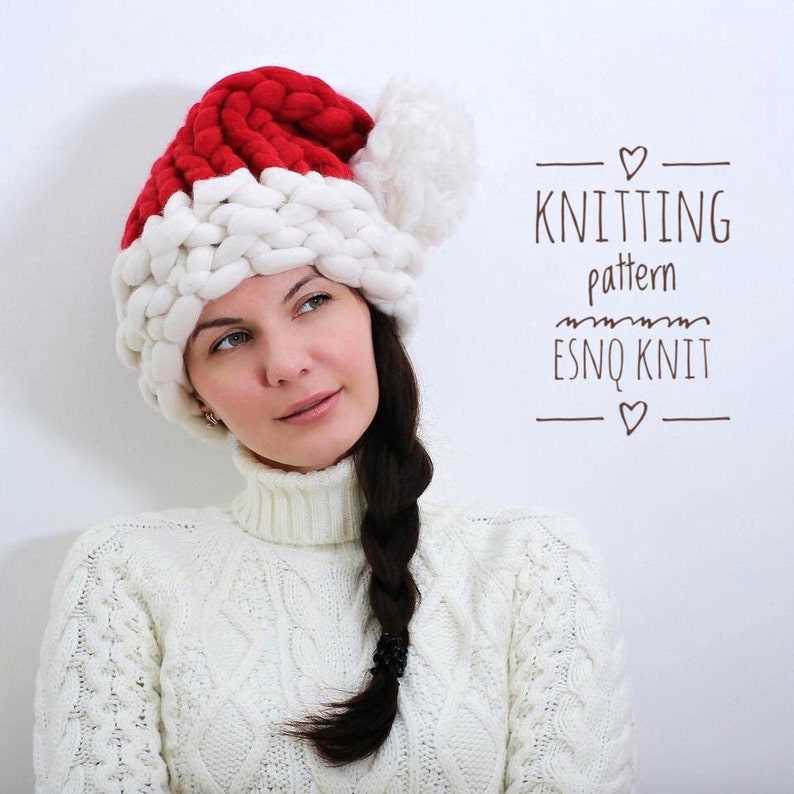 Chunky knit santa hat pattern free