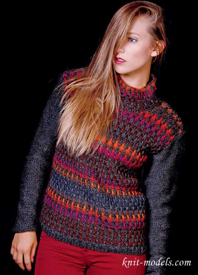 Colour block cardigan knitting pattern