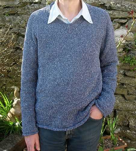 Men's v neck sweater knitting pattern free