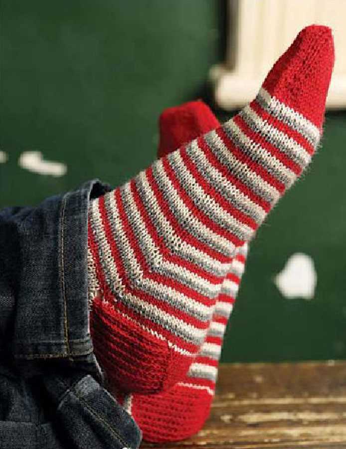 Men's thick socks knitting pattern