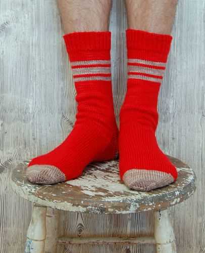 Men's thick socks knitting pattern