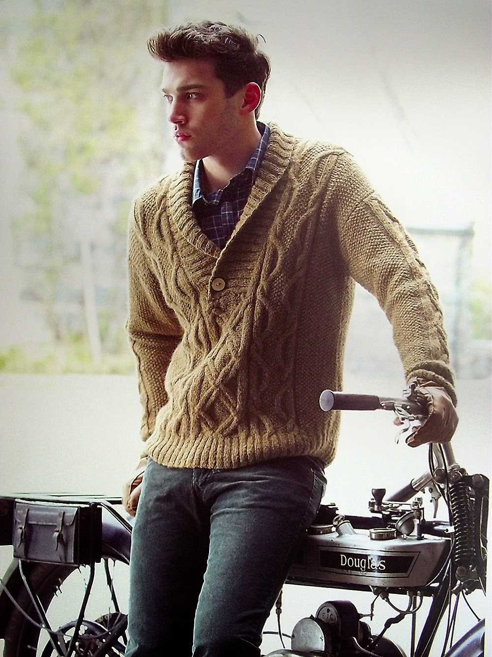 Mens shawl neck cardigan knitting pattern