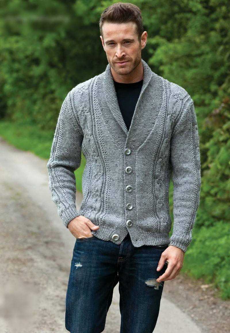 Mens shawl neck cardigan knitting pattern