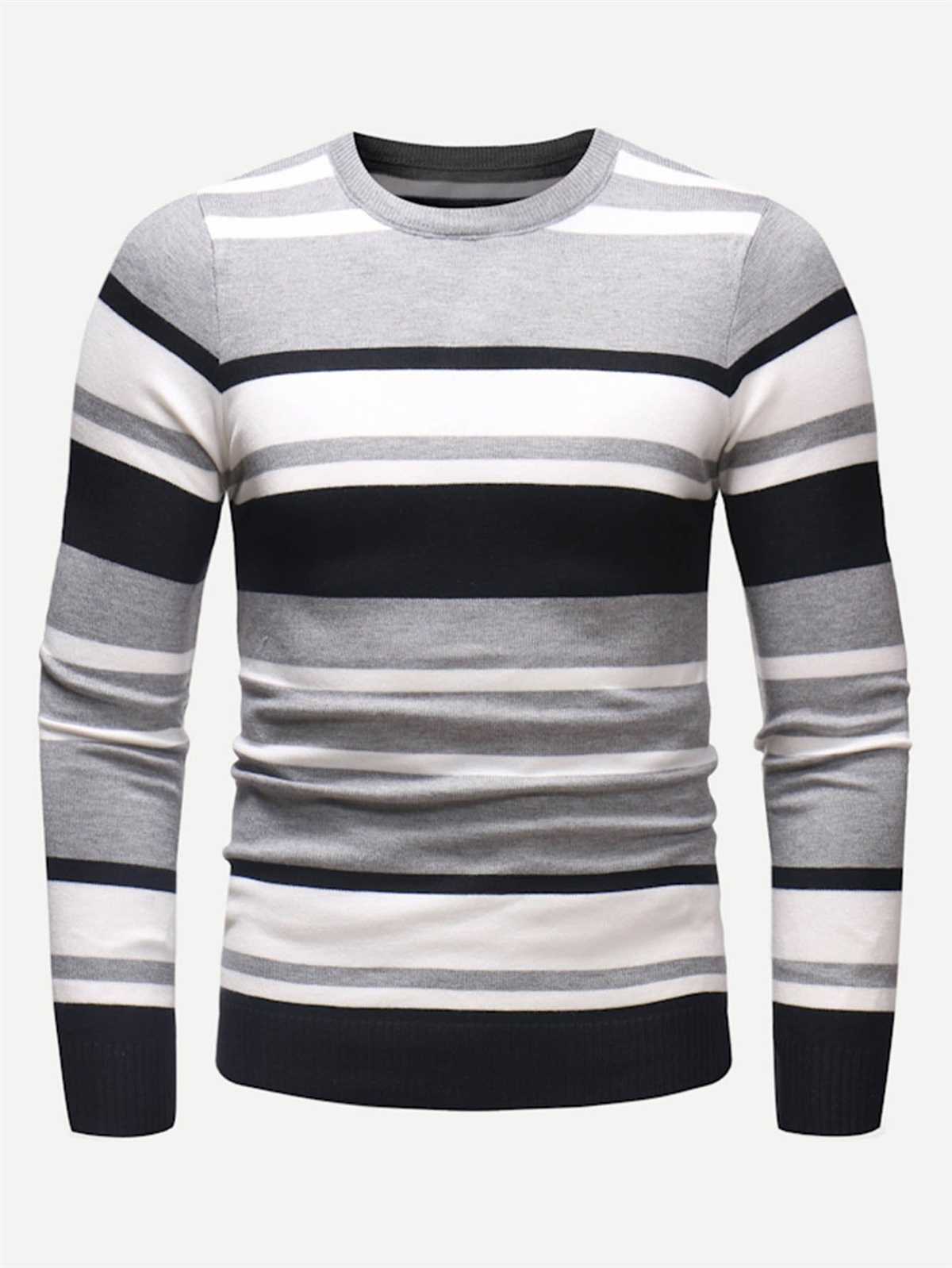 Mens striped sweater knitting pattern