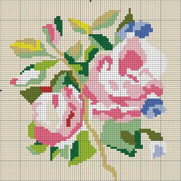 Knitted cross stitch pattern