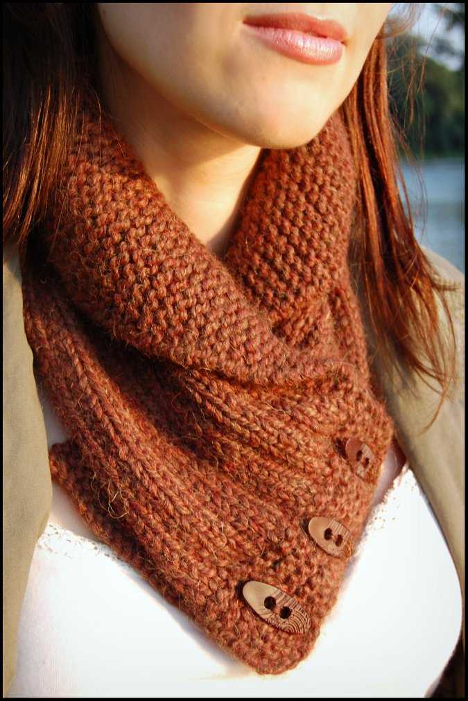 Collar scarf knitting pattern